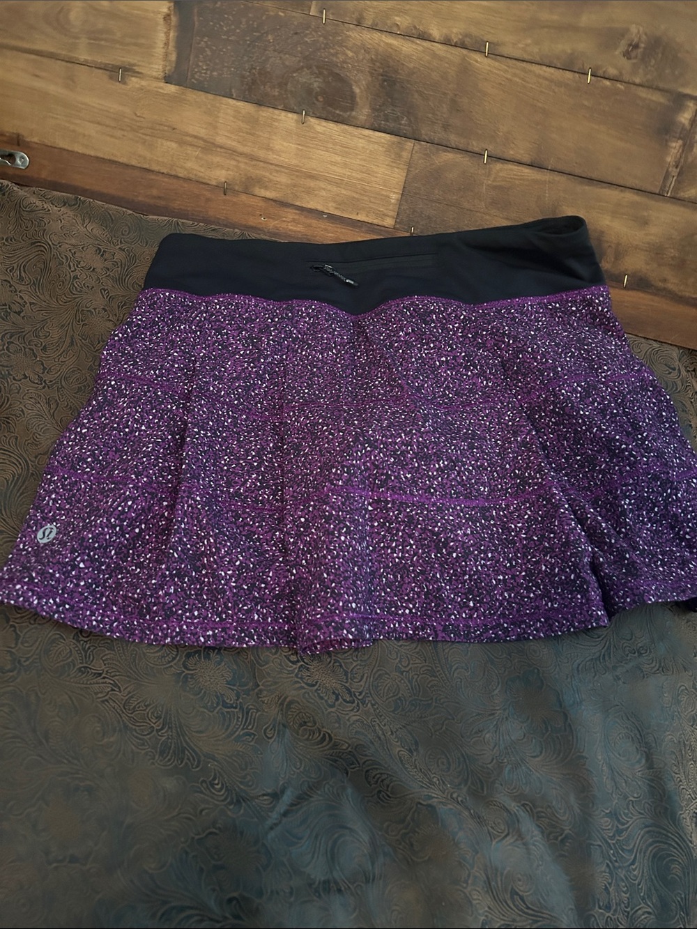 lululemon athletica Purple Speckled Skater Skirt with Black Waistband
